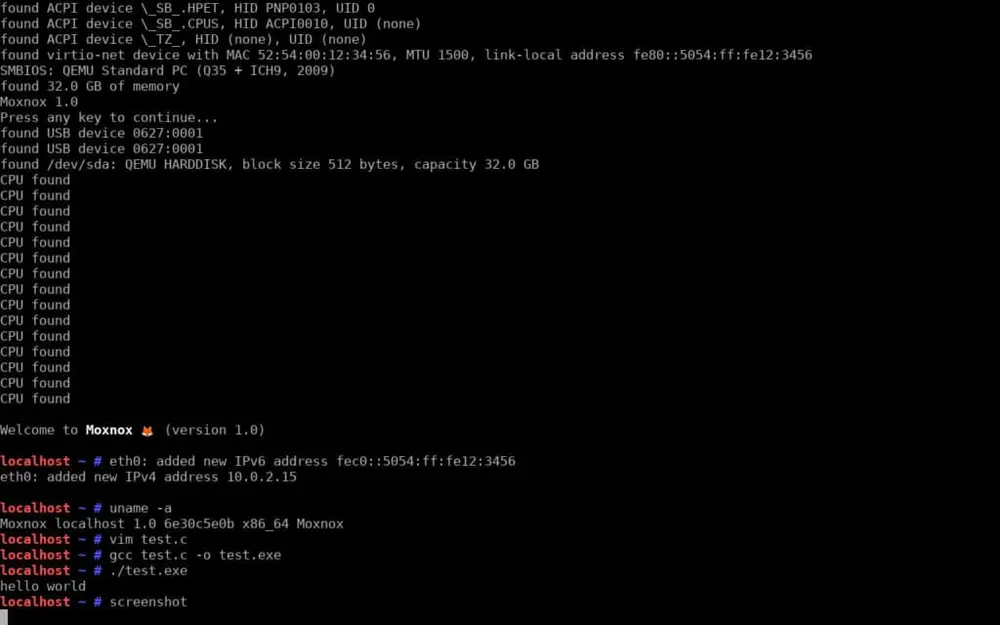 Релиз открытой ОС Moxnox 1.0 с ядром в стиле Windows NT