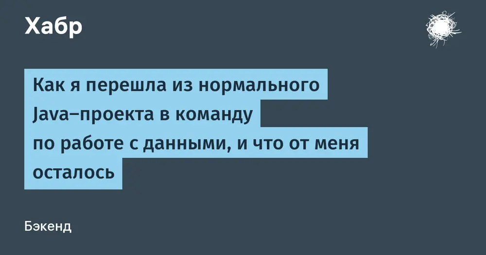 Как я перешла из нормального Java‑проекта в команду по работе с данными, и что от меня осталось