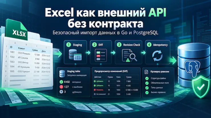 Excel как внешний API без контракта: безопасный импорт данных в Go и PostgreSQL