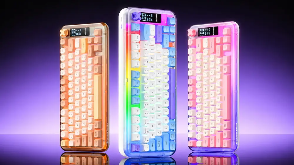 Lenovo выпустила клавиатуру Aurora GK1077 Lite с экраном и многофункциональным регулятором