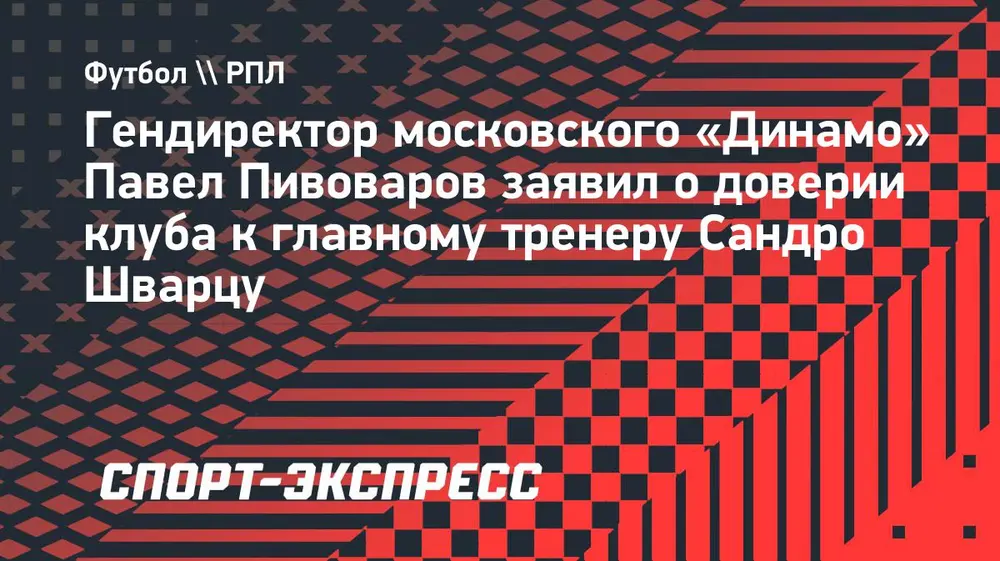 Гендиректор «Динамо» Пивоваров: «Мы полностью доверяем Шварцу и будем его поддерживать»