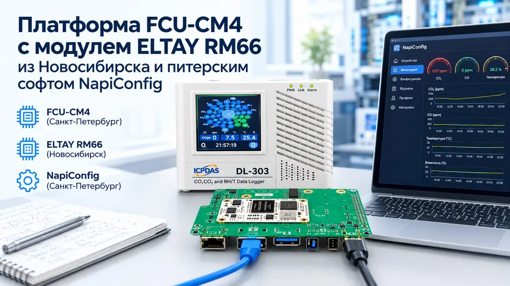 Российская платформа FCU-CM4 c модулем ELTAY RM66 из Новосибирска с NapiLinux и российским софтом NapiConfig