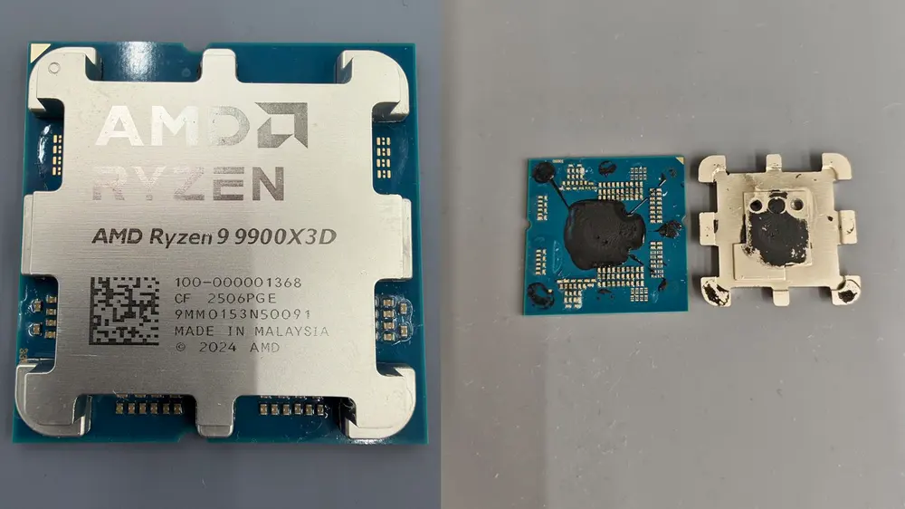 Покупатель получил поддельный Ryzen 9 9900X3D без кристалла внутри